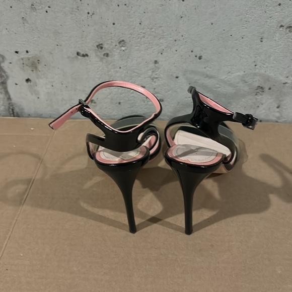 Zara Basic Collections Black Patent and Lucite Pencil Heel Stiletto Sandals - 39 - Picture 6 of 11